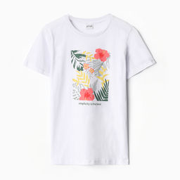 Футболка женская Let's go, белая, размер 46