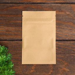 Цена за 50 шт. Пакет Zip - lock Крафт с прямоугольным окном, плоский, 9×14 см