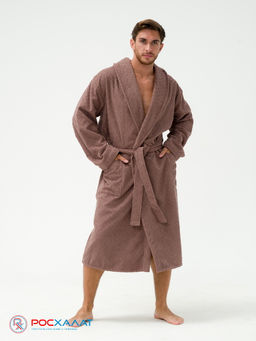 Жаккардовый мужской махровый халат с шалькой МЗ-11 (118)