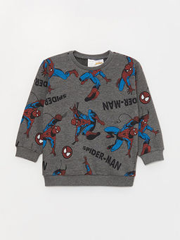 Bisiklet Yaka Uzun Kollu Spiderman Bask?l? Erkek Bebek Sweatshirt ve E?ofman Alt 2li Tak?m - Waikiki фото 2