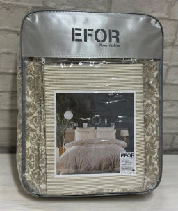 КПБ EFOR SATIN с одеялом с гипюром "орнамент" евро (капучино)