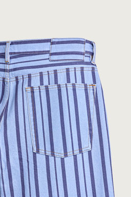 PANTAL?N STRAIGHT FIT RAYAS / Azul