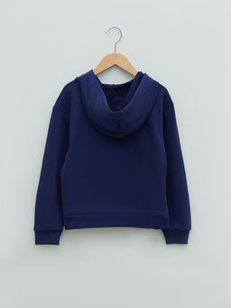 Kap??onlu Bask?l? Uzun Kollu K?z ?ocuk Sweatshirt - Waikiki фото 2