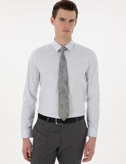 A__k Mavi Slim Fit Uzun Kollu Basic G_mlek