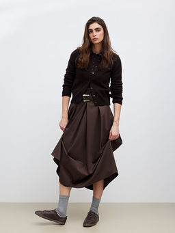 Beli Kemerli Pileli Etek