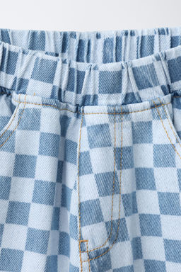 JEANS BALLOON CUADRO DAMERO / Azul - Zara фото 3