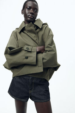 ZW COLLECTION SHORT HOODED TRENCH COAT - Zara фото 2