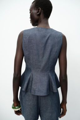 PEPLUM WAISTCOAT WITH LINEN - Zara фото 5