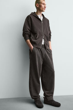 WASHED BALLOON FIT JOGGER TROUSERS - Zara фото 6