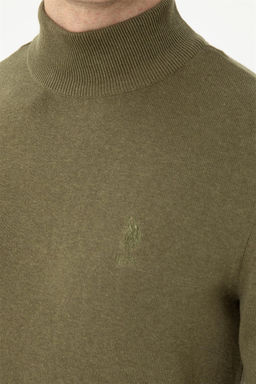 U. S. Polo Assn Мужской базовый свитер хаки меланжевого цвета - U.s. polo assn фото 14