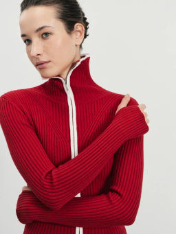 Вязаный лонгслив на молнии / Zarina