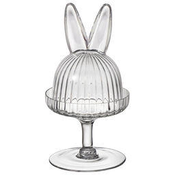 БЛЮДО НА НОЖКЕ С КРЫШКОЙ RABBIT FAMILY 12*12*23,5 СМ