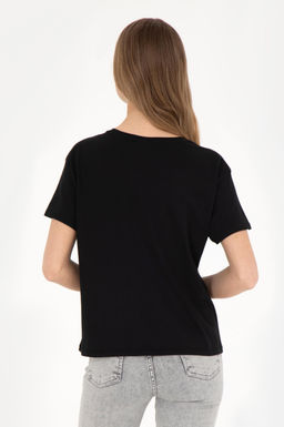 Женская черная футболка с круглым вырезом - U.s. polo assn фото 12