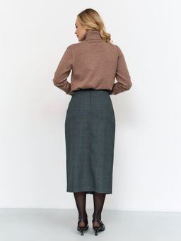 Юбка T-lab TL-SKT-010TK-JSP-изумрудный клетка  фото 4