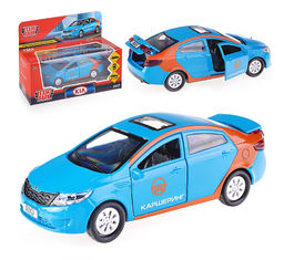 . Модель "Kia Rio. Каршеринг" металл 12 см, двери, багаж, инерц, в кор. арт.RIO-12DEL-BU
