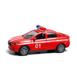 Красная инерционная машинка полицейская вид В die-cast, 1:32