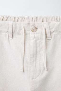 COTTON AND LINEN STRAIGHT-LEG TROUSERS - Zara фото 3