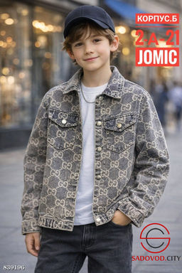 Джинсовая куртка с принтом