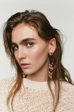 PENDIENTES CROCHET ABALORIOS / Multicolor