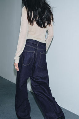 ZW COLLECTION WIDE-LEG HIGH-WAIST BELTED JEANS
