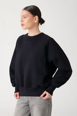 Арт. 15113 Свитшот женский оверсайз 42-50 (5 шт) Цвет:черный - Калинка фото 9