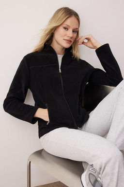 Siyah Dik Yaka Fermuarl? Cepli Orme Sweatshirt TWOAW26SW00005 - Trendyolmilla фото 2