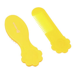 Набор для ухода за волосами: расческа и щетка Цветочек, цвет желтый