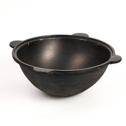 УЦЕНКА Казан чугунный, 12 л, плоское дно, нет крышки