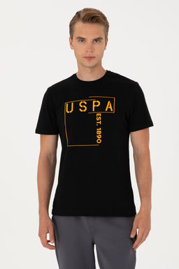 Erkek Regular Fit Siyah Bisiklet Yaka Ti__rt Sepette S_rpriz _ndirim
