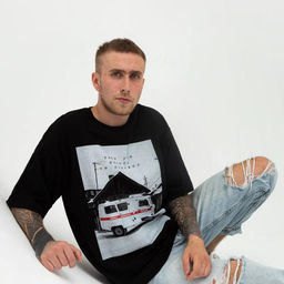 Футболка KAFTAN «Помощь», размер 46, чёрная