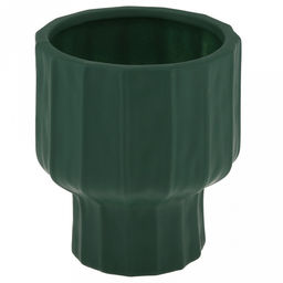 Ваза керамическая "Мексика" 1,35л, д13,8см h15,8см, тонкокаменная керамика, д/горла - 13,8см, матовая глазурь, цвет - зеленый (Китай)