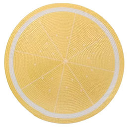 Салфетка для стола полимер, 38 см, круглая, Лимон, Y4-9136 (494771)
