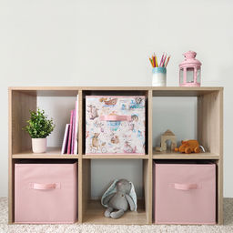 Короба стеллажные, без крышки, 28*28*28 см, набор 3 шт., розов., ПУТЕШАСТИКИ, шт - Valiant фото 4