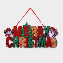 Новогоднее светящиеся украшение настенное Merry Christmas, подвеска, 19х41 см