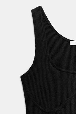 TOP CROP TIRANTES RIB / Negro - Zara фото 8