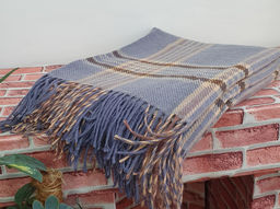 Плед 26% шерсть 140*200 цв."Шотландия" цв. сирень с бордо