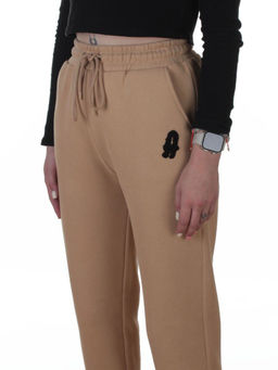 2619 BEIGE Брюки спортивные утепленные женские (85% хлопок, 10% полиэстер, 5% спандекс)
