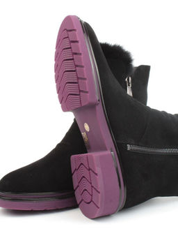 04-A3C1002-21B100M BLACK Ботинки зимние женские (натуральная замша, натуральная шерсть)