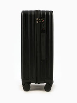 Чемодан на колёсах средний 74 л (М), на молнии, кодовый замок, 4 колеса, чёрный