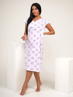 Ночная сорочка женская, цвет белый розовый