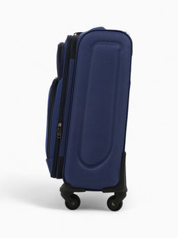 Чемодан на колёсах маленький 45 л (S), на молнии, кодовый замок, 4 колеса, синий