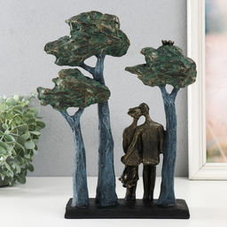 Фигурка полистоун Двое в парке. Посидим, под металл, 23.4?7.4?29.8 см