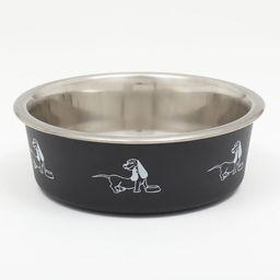 Миска металлическая в пластиковом корпусе Собачья любовь, 445 мл, черная - Пижон фото 3