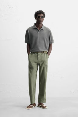 WASHED PIQU_ POLO SHIRT