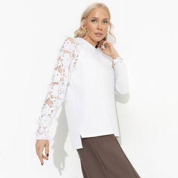 Свитшот с объемным декором Модная хроника (white) - Charutti фото 7