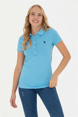 Женская базовая футболка бирюзового цвета - U.s. polo assn фото 3