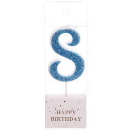 Цена за 10 шт. Свеча для торта Цифра Иллюзия "8" 9,5 см, голубой
