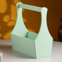 Кашпо деревянное Виллиан Лонг, с ручкой, 2512,510(28) см Оливковый - Дарим красиво фото 2