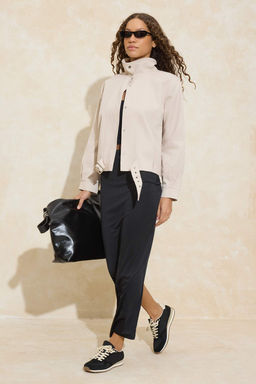 Tas Regular Kal?p Kemer Detayl? Gabardin Ceket Mont TWOSS26MO00003 - Trendyolmilla фото 2