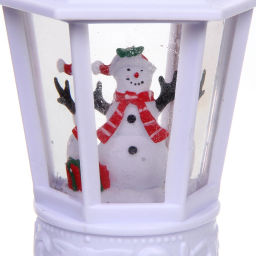 Сувенир с подсветкой "Фонарь-Снеговик" 8*7*14 см